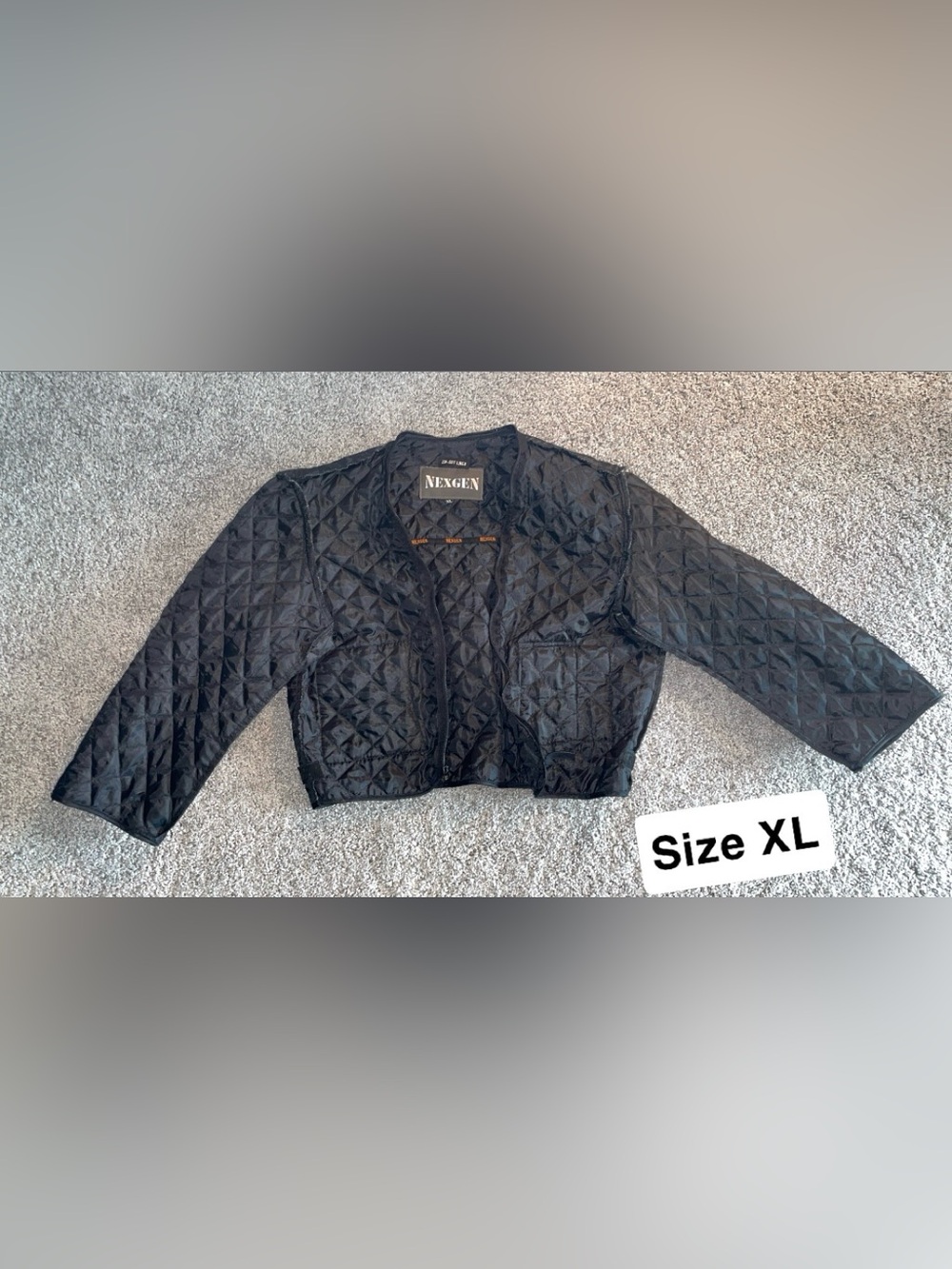 NexGen Black removable Quilted Liner for Motorcycle Jacket